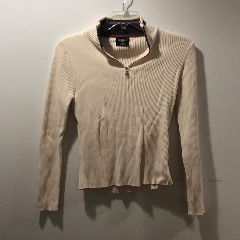 Cream polo Ralph Lauren quarter zip